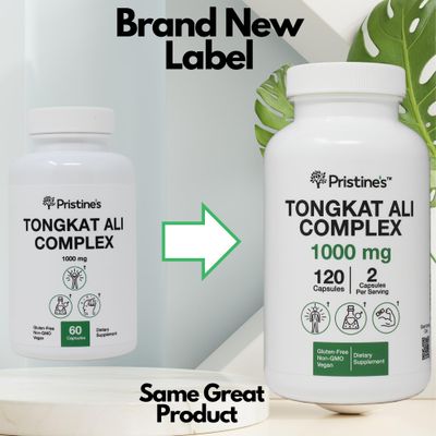 PRISTINE'S Tongkat Ali 1000mg 180 Day Supply (3 Pack) - Athletic Performance Support - Lean Mass Muscle Building Herbal Supplement for Men Women - Vegan, Gluten Free, Non GMO