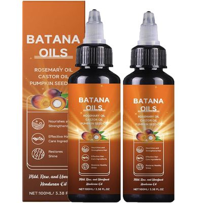 Batana Oil for Hair Growth - 100ml 4-in-1 Liquid Batana Oil, Pumpkin Seed Oil, 100 Pure Natural Batana Oil with Rosemary, Organic Oil for Hair Care, Nourishes Strengthens Hair Serum (2PCS)
