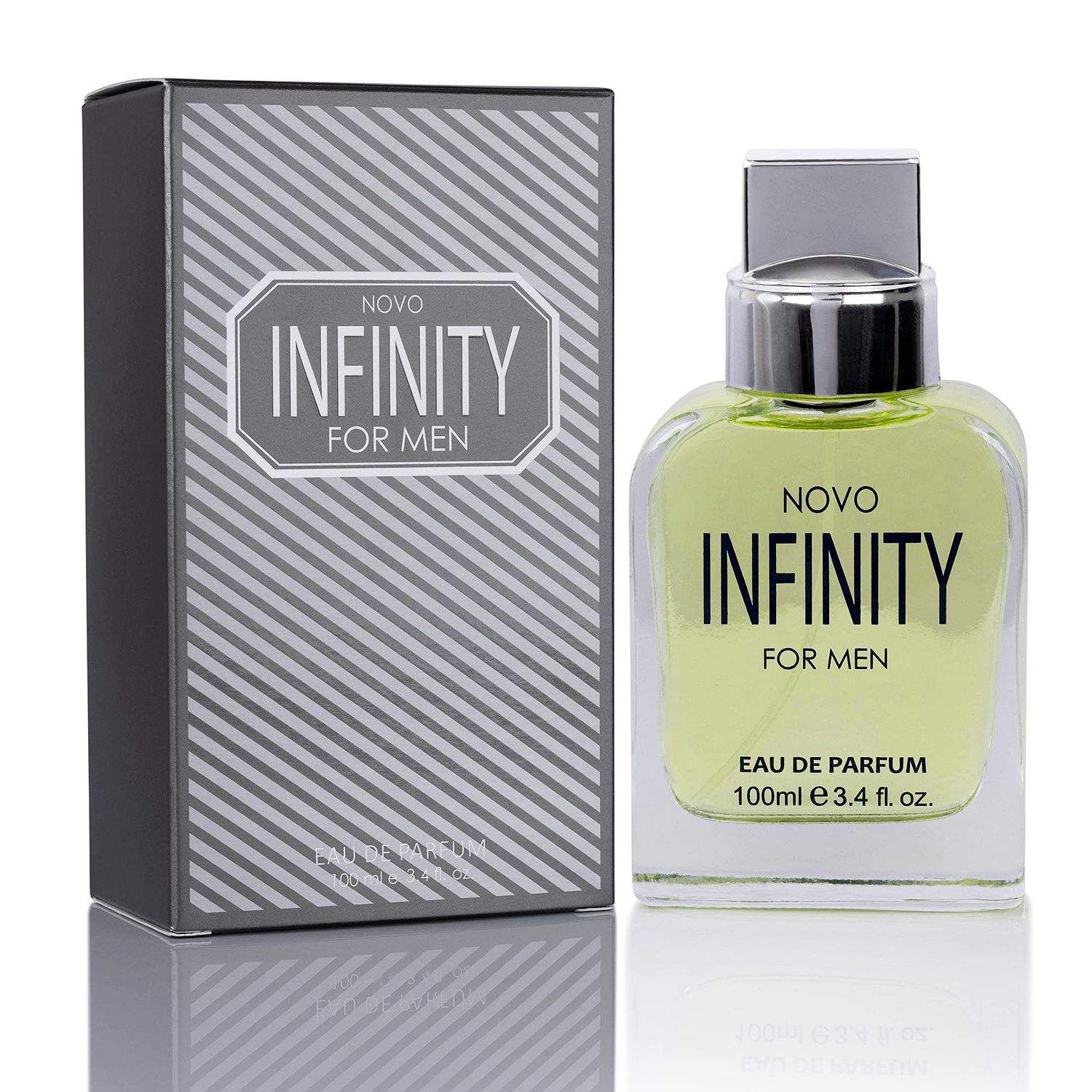 Novo Infinity for Men - 3.4 Fluid Ounce Eau De Parfum Spray for Men - Refreshing Citrusy Floral Top Notes with Subtle Woody Undertones Smell Fresh All Day Long Gift for Men for All Occasions