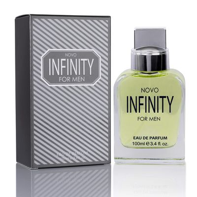 Novo Infinity for Men - 3.4 Fluid Ounce Eau De Parfum Spray for Men - Refreshing Citrusy Floral Top Notes with Subtle Woody Undertones Smell Fresh All Day Long Gift for Men for All Occasions