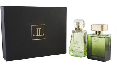 Liberty Luxury Perfume Gift Set - Legend for Men, Eden for Women (100ml3.4Oz each), Eau De Parfum (EDP) Spray for Thanksgiving, Designed in France, Long Lasting Smell