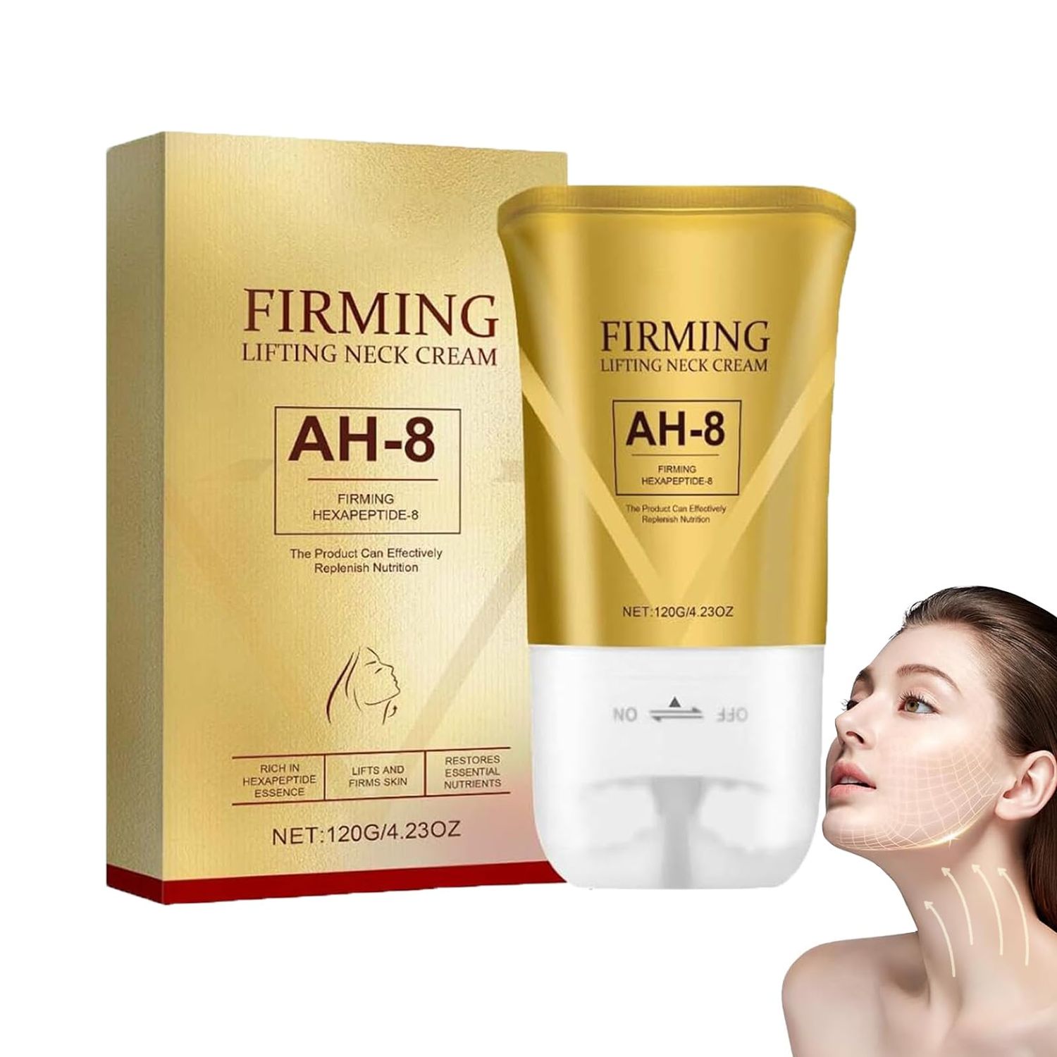 EHAUTO AH-8 Firming Neck Cream for Crepey Skin Body Care Comfort, 2025 New Upgrade Neck Firming Cream with Roller, Moisturizing, Tightening Lotions Cosmetic Skin Body Care Repair