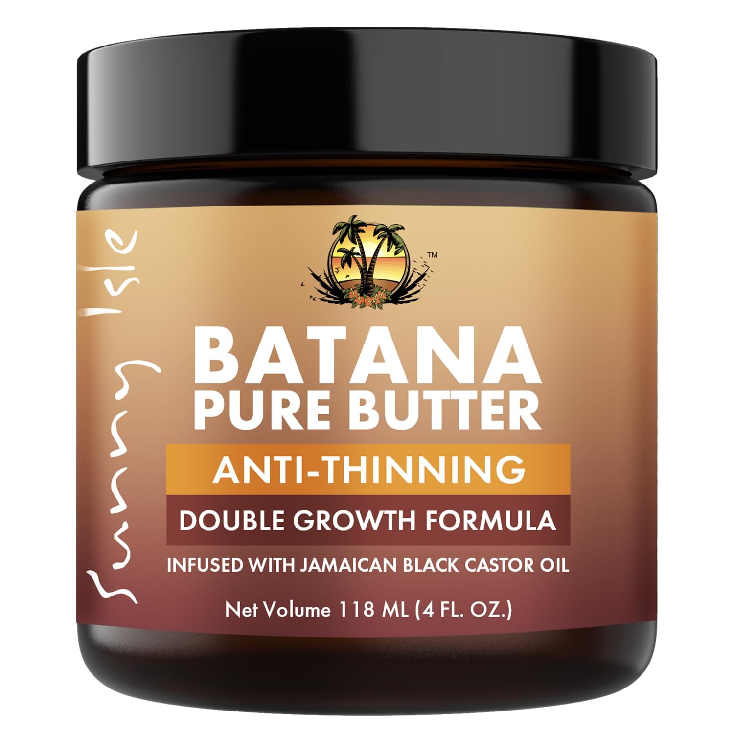 Sunny Isle Anti-Thinning Batana Pure Butter 4oz Infused with Jamaican Black Castor Oil Double Growth Formula
