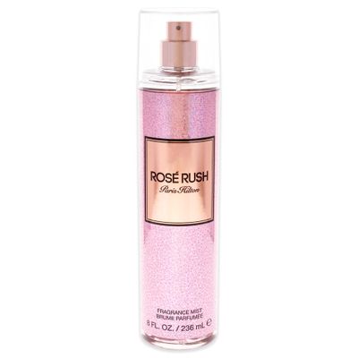 Paris Hilton Rose Rush Body Spray for Women Floral and Fruity Fragrance Notes of Rose Petals, Papaya and Amber Feminine, Flirty and Long-Lasting 8 Oz