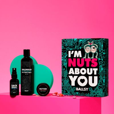 Ballsy Nuts About You Sack Pack, Men's Fresh Kit, Gift for Valentine's Day, Includes Ballwash, Sack Spray and NutRub, Drift Dunes