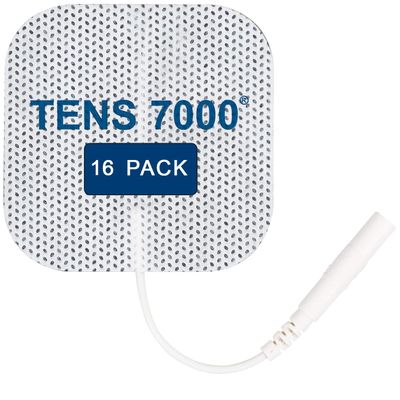 TENS 7000 Official TENS Unit Electrode Pads, 16 Pack - Premium Quality OTC TENS Pads, 2&quot; X 2&quot; - Compatible with Most TENS Machines, Replacement Electrodes Value Pack