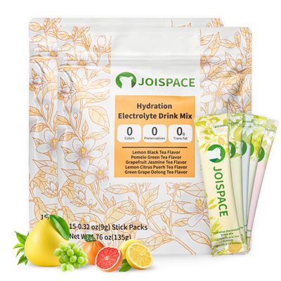 JOISPACE Electrolyte Drink Mix with Tea Polyphenols Fast Hydration Electrolytes Boost Non-GMO, Vegan, Gluten-Free Variety Pack, 30 Servings