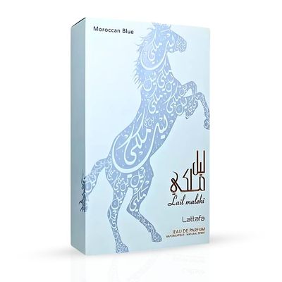 Lail Maleki Moroccon Blue Eau De Parfum Spray 100ML (3.4 OZ) By Lattafa A Blend Of Citrus, Warm Florals Woody Oud For A Lasting Impression.