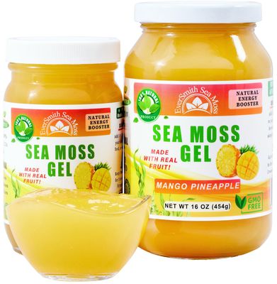 EverSmith Organics - Wildcrafted Irish Sea Moss Gel Made in USA Rich in Vitamins Minerals Sea Moss Gel Raw Nutritional Supplement Mango Pineapple (16 oz)