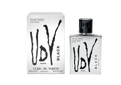 Ulric De Varens BLACK - Eau De Toilette for Men - Modern, Classic, Citrusy Scent - Woody, Adventurous Notes of Bergamot, Green Apple, White Flower, and Musk - Ideal For A Daily Fragrance- 3.4 Fl Oz