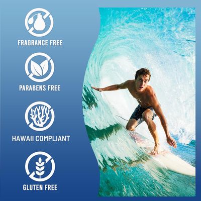 Coral Isles Sunscreen SPF 50 Hawaii Compliant as Reef Safe Octinoxate Oxybenzone Free Broad Spectrum UVAUVB Protection Water Resistant 80 Min. Fragrance Free 32 Fl Oz Quart wPump