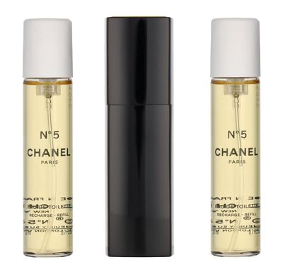 No. 5 by Chanel for Women, Set (Eau De Toilette Spray 0.7 Ounce, Two Eau De Toilette Refills, 0.7 Ounce Each)