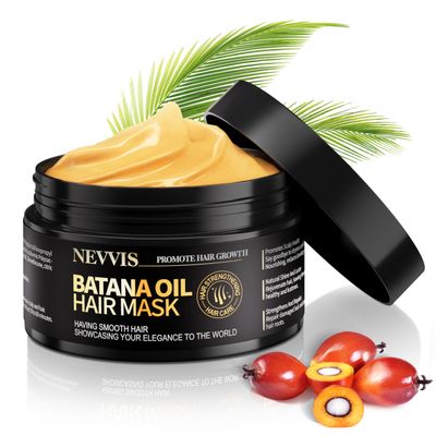NEVVIS Raw Batana Oil for Hair Growth Dr Sebi Organic, Cold Pressed Batana Hair Mask, 100 Percent Pure Batana Oil from Honduras, Prevents Loss, Moisturizes Scalp, Restores Dry Damaged Hair