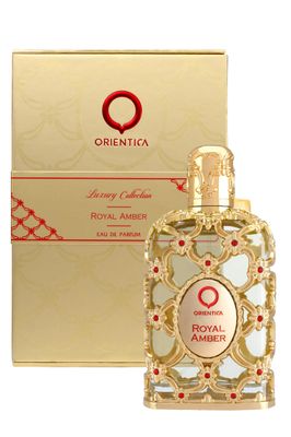 Orientica Royal Amber Eau de Parfum with Notes of Cinnamon, Orange Sandalwood, Luxurious Long-Lasting Amber Woody Fragrance for Men Women, Sophisticated Warm Scent for Any Occasion, 2.7 oz