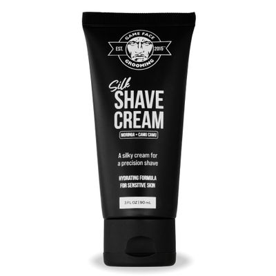 Game Face Silk Shave Cream, Hydrating Formula for Sensitive Skin, Fragrance Free, Travel Friendly - 3 Fl. Oz.