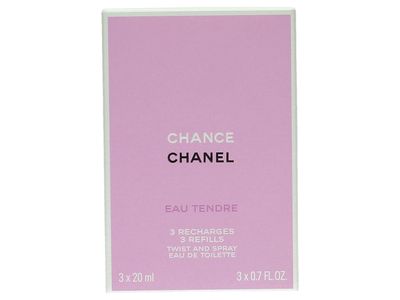 Chanel Chance Eau Tendre Twist Spray Eau De Toilette Refill 3x20ml