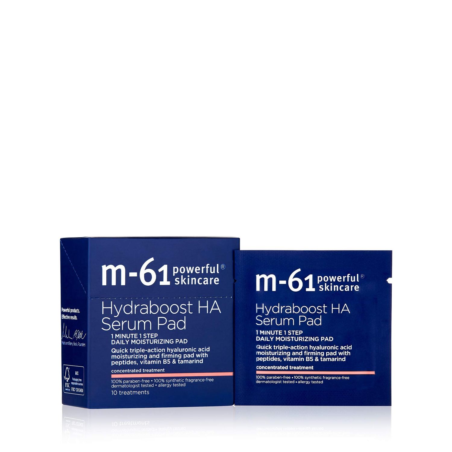 M-61 Hydraboost HA Serum Pad- 10 Treatments- 48 hour moisturizing and firming serum pad with hyaluronic, vitamin B5 E