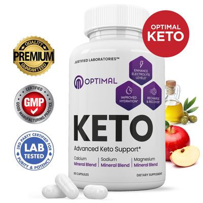Optimal Keto Pills 1275MG New Improved Formula Contains Apple Cider Vinegar Extra Virgin Olive Oil Powder Green Tea Leaf 60 Capsules