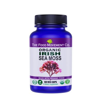 Irish Sea Moss, Organic Prebiotic Food, Over 70 Trace Minerals, Supports Healthy Elimination, Digestion and Immune Support (60)