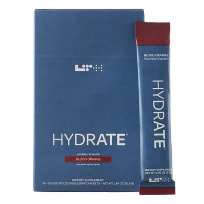 LTH Hydrate Hydration Mix - NSF Certified for Sport - Premium Electrolyte Powder - with Redmond Real Salt - Plant-Based, Non-GMO, Gluten Dairy Free - 15 Single-Serve Packets (Blood Orange)