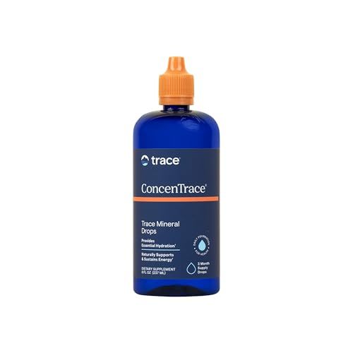 Trace Minerals ConcenTrace Trace Mineral Drops - Liquid Supplement for Bone Joint Support - Aids Hydration Electrolyte Restoration - Unflavored-Original, 8 fl oz (96 Servings)