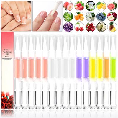 xlehoely 15 PCS Cuticle Oil Pen,Nail Oil Cuticle Pens for Nails Moist and Treatment,15 Fruit Plant Fragrance Cuticle Repair Oil Pen for Nail Care,Nail Cuticle Oil Pen Nourishment Polish with Vitamins