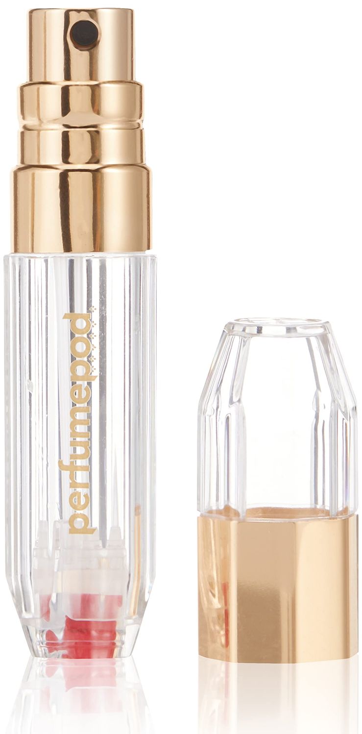 Perfume Pod Crystal Refllble Fragrance Atomizer with 65 Sprays, 5 ml, Gold