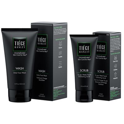 Tiege Hanley Daily Face Wash (5.5 oz) for Oily, Dry Sensitive Skin Hydrating, Fragrance-Free Exfoliating Face Wash for Men (2 Oz) Gentle Facial Scrub for Deep Pore Cleansing Detoxifying