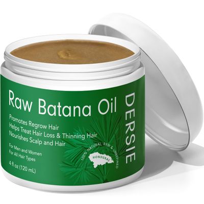 Dersie Batana Oil For Hair Growth Organic Raw Batana Oil From Honduras - 100 Pure Natural Approved By Dr Sebi - Unrefined Cold Pressed For Thicker Stronger Hair For Women Man 4 Fl Oz