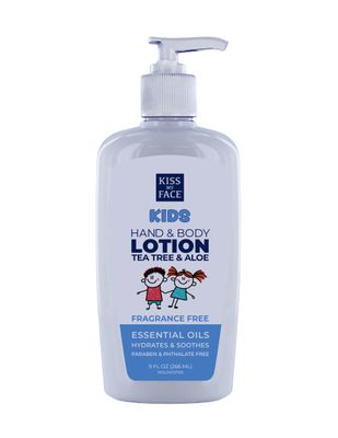 Kiss My Face Kids Fragrance-Free Hand Body Lotion - Hydrate And Soothe Skin - Vegan Cruelty-Free - Easy To Use Hand Lotion Pump - Suitable For Sensitive Skin - 9 fl oz Bottle