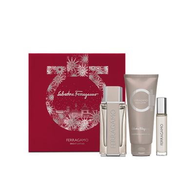 Salvatore Ferragamo Bright Leather Set 3.4oz EDT Spray, 0.33oz EDT Spray, 3.4oz Shower Gel Men 3 Pc Gift Set