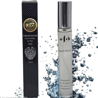 R1ZZ - Liquid Silver Pheromone-Infused Cologne for Men Raw Pheromones Cologne Men Attraction Lasting Spray USA-Made Bold Strength Scent for Him