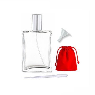 Jinxihuachen 100ML Refillable Perfume Bottle - Leak-Proof Travel Spray Atomizer, Clear Glass Cosmetic Mist Bottle for Fragrance, Essential Oil, Portable Reusable (3.4 oz)