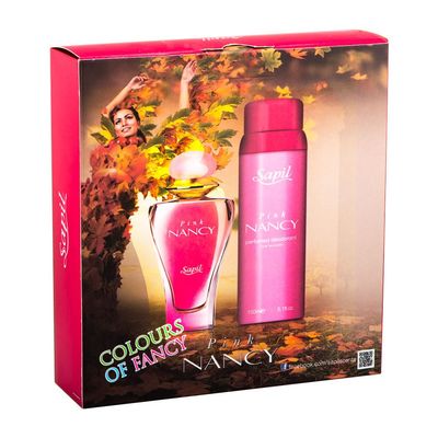 Sapil Nancy Pink - Eau De Parfum and Deodorant Spray For Women - Delightfully Enchanting Fragrance - Opens with Fruity Notes - Beautiful Giftset Box - Perfect for Gift Giving Occasion - 2 Pc