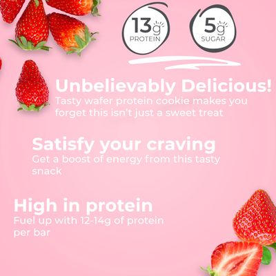 Power Crunch Protein Wafer Bars, High Protein Snacks with Delicious Taste, Strawberry Crme, 1.4 Ounce (12 Count)