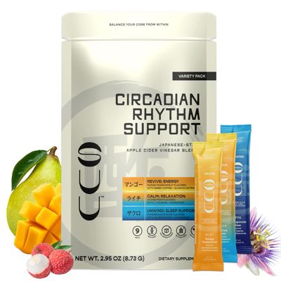 SUU Circadian Hydration Powder Packets with Organic Apple Cider Vinegar, Electrolytes and Functional Ingredients for Sleep Support, Natural Energy Mental Focus, Japanese Gut Health (Variety 9-Pack)