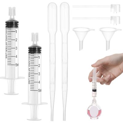 8 Pcs Perfume Refill Tools Clear Syringe Perfume Transfer Set, Perfume Funnel Syringe Extractor Dispenser Tool for Liquid Fragrance Sample Essential Oils, Travel Use or Watering Feeding