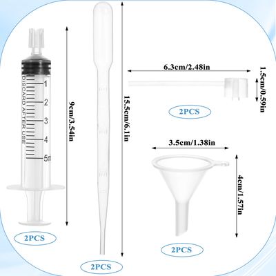 8 Pcs Perfume Refill Tools Clear Syringe Perfume Transfer Set, Perfume Funnel Syringe Extractor Dispenser Tool for Liquid Fragrance Sample Essential Oils, Travel Use or Watering Feeding