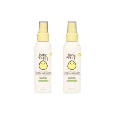 Baby Bum Conditioning Detangler Spray Leave-In Conditioner Treatment with Soothing Coconut Oil Natural Fragrance Gluten Free and Vegan 4 FL OZ 2 Pack