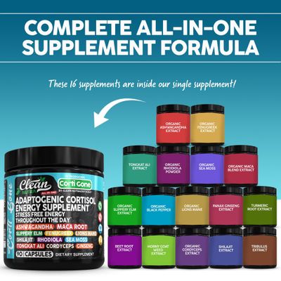 Corti Gone Cortisol Supplements For Women Maca Root Ashwagandha Cortisol Detox Manager Reducer Slippery Elm Fenugreek Lions Mane Shilajit Rhodiola Sea Moss Tongkat Ali Cordyceps Ginseng Beet Root