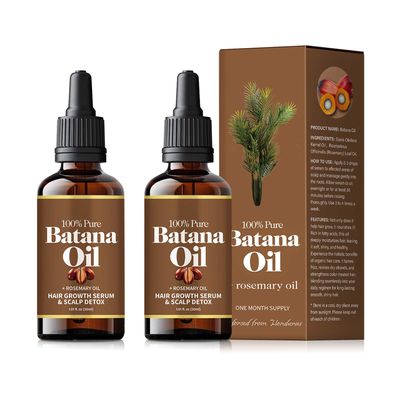2PCS Batana Oil with Rosemary for Hair, Batana Oil with Rosemary from Honduras, 100 Natural Batana oil, Nourishes hair, B atana O-il for All H-air Types