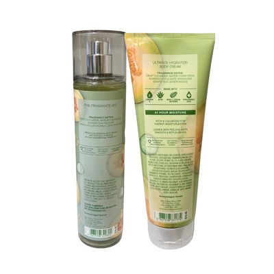 Bath Body Works Cucumber Melon Fine Fragrance Mist 8oz and Body Cream 8oz