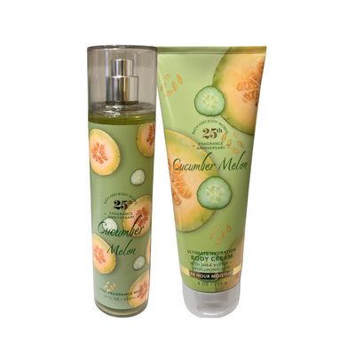 Bath Body Works Cucumber Melon Fine Fragrance Mist 8oz and Body Cream 8oz