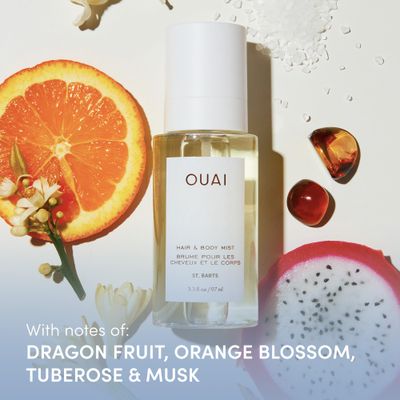 OUAI St. Barts Hair and Body Mist - Tropical-Scented Hair Perfume and Body Spray - Notes of Dragonfruit, Orange Blossom, Tuberose Musk (3.3 Fl Oz)
