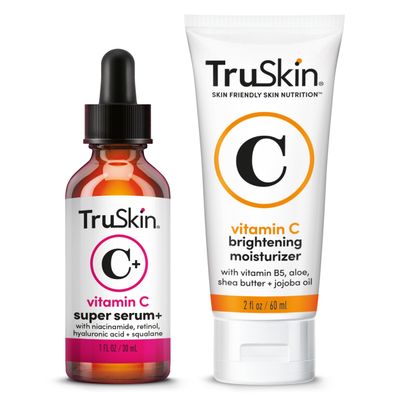 TruSkin Super C Duo with Vitamin C Plus Super Serum for Face, 1 fl oz Vitamin C Brightening Moisturizer, 2 fl oz - Anti Aging Skin Care Gift Set for Hydrated, Smooth Firmer-Looking Skin