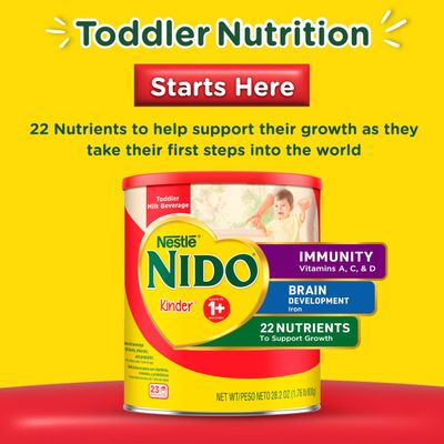 Nido NESTLE Kinder 1 Powdered Milk Beverage 1.76 lb. Canister