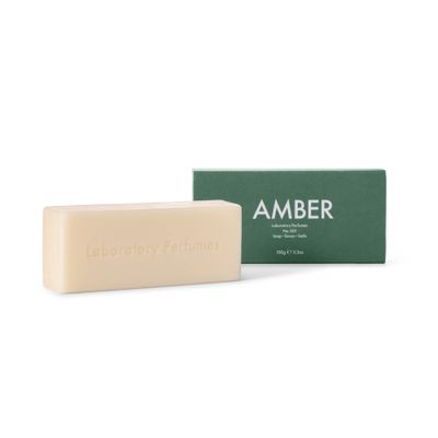 Laboratory Perfumes Amber Soap Bar Infused with Amber Fragrance Enriched with Shea Butter Jojoba Oil Palm Oil-Free, Plastic-Free Skin-Kind (150g)