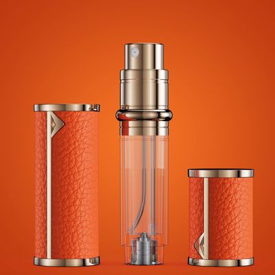kuangre Perfume Travel Refillable Bottle, Leak-proof 10ml Atomizer, Portable Size Sprayer Bottle, Genuine Leather Bottom-Filling Fragrances Perfume Atomizer for Women Men Trip Gift.