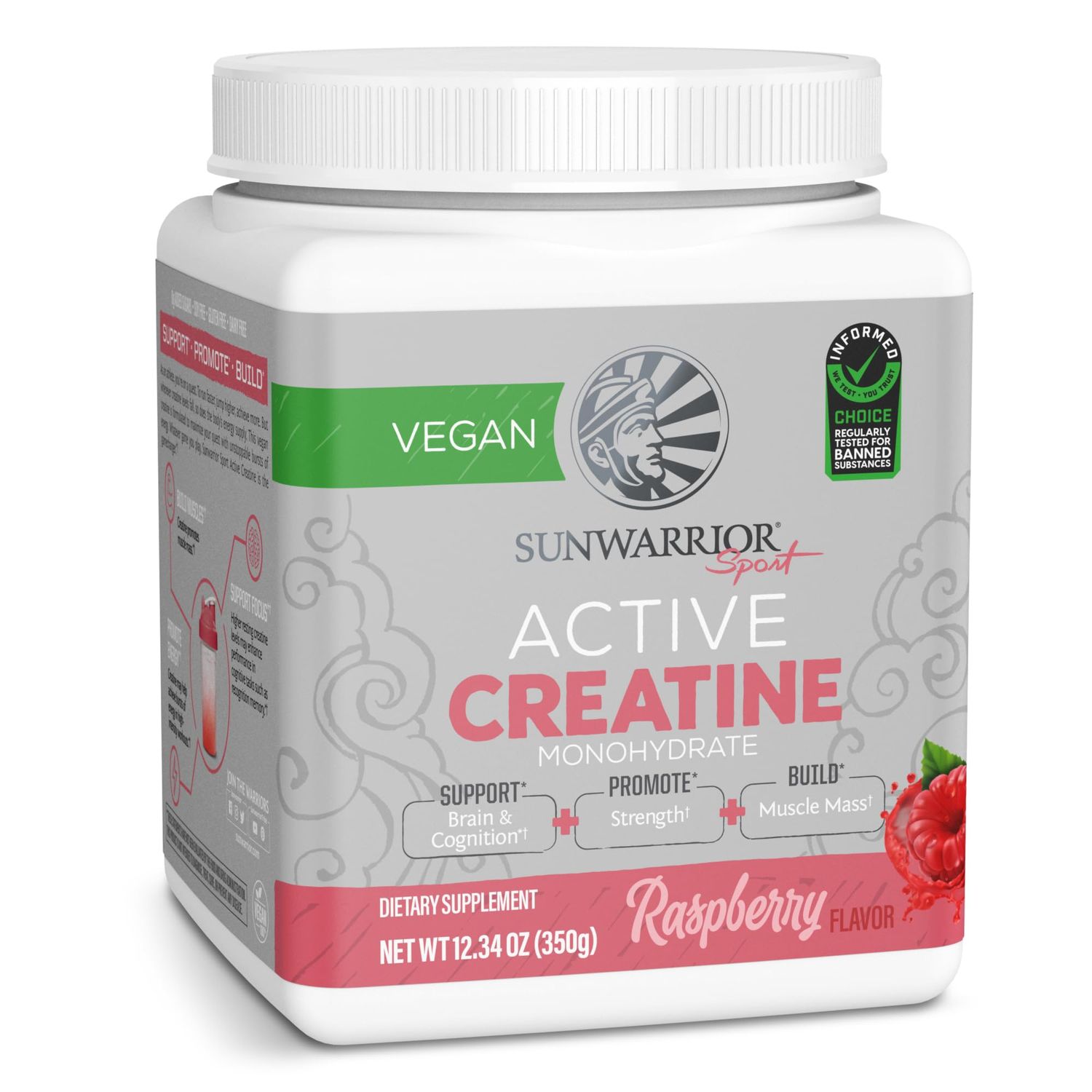 Creatine Monohydrate Powder Micronized PreWorkout Recovery Supplement Support Muscle Building Strength Training Cognition Vegan Keto Friendly Easily Mixes (50 Servings) Raspberry Flavored