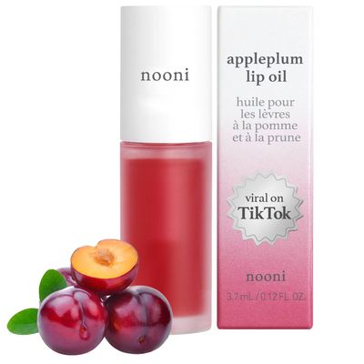 NOONI Korean Vegan Lip Oil - Appleplum Lip Stain, Gift, Long-Lasting, Moisturizing, Plumping, Revitalizing for Dry Lips, Waterproof, No Peel Off, Korean Lip Tint, Easter Basket Stuffers, 0.12 Fl Oz